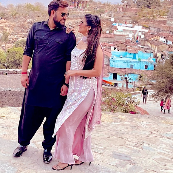 Gotta patti suit,pure chiffon mirror dupatta,pure chiffon flared plazo - Picture 5 of 14